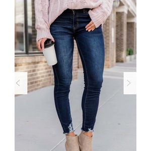 Dark wash skinny jeans